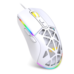 Warp WRP-O12800-W 12800 Dpi Wide RGB Özel ABS Doku Reflex Örgü Kablolu Beyaz Gaming Mouse - 2