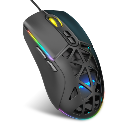 Warp WRP-O12800-B 12800 Dpi Wide RGB Özel ABS Doku Reflex Örgü Kablolu Siyah Gaming Mouse - 2